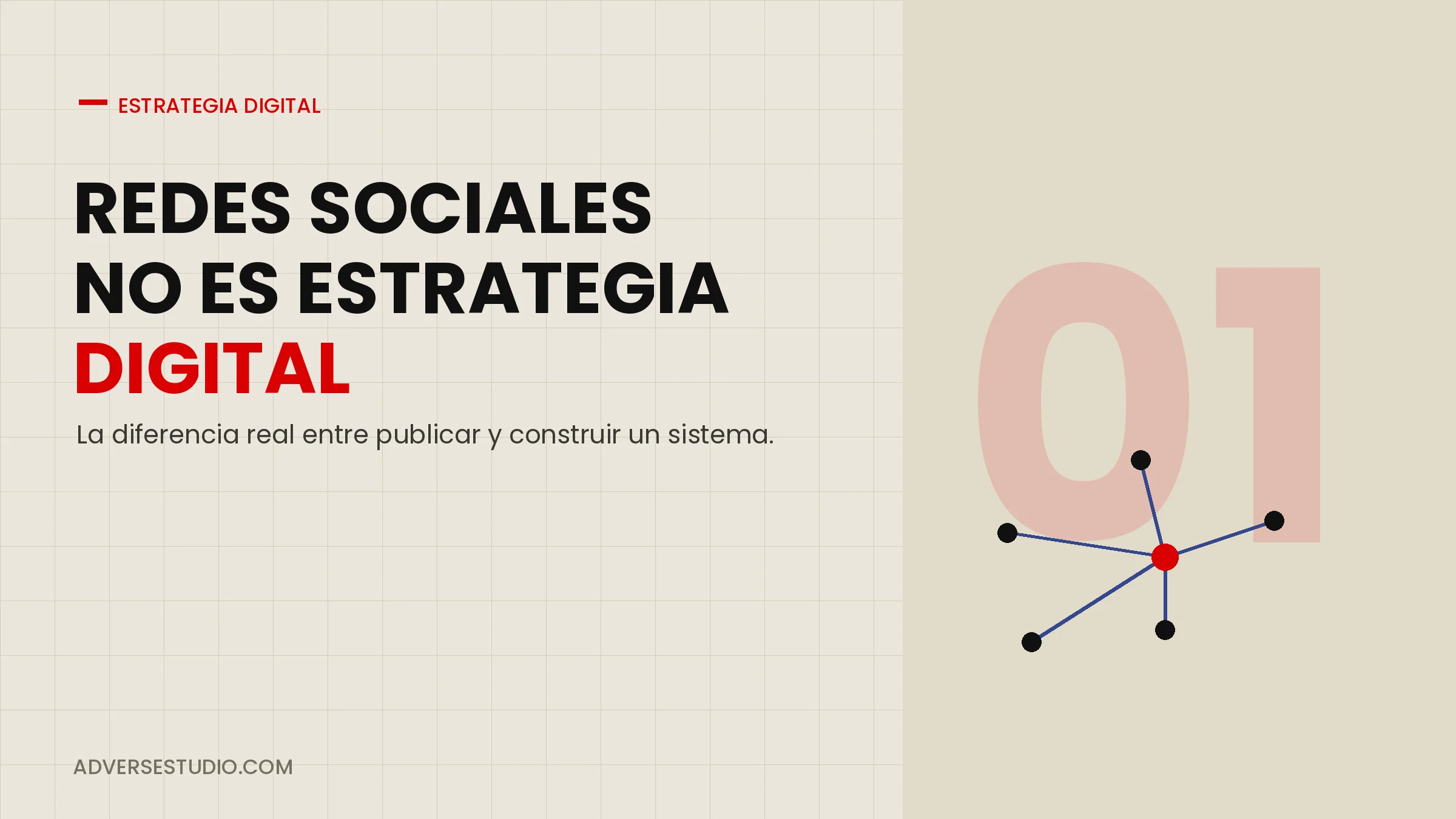 Portada del artículo: Redes sociales no es estrategia digital, con ícono de sistema conectado